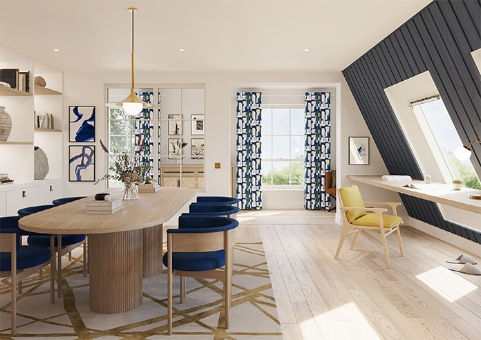 Archways, Navy - Made to Measure Curtains - Image 13